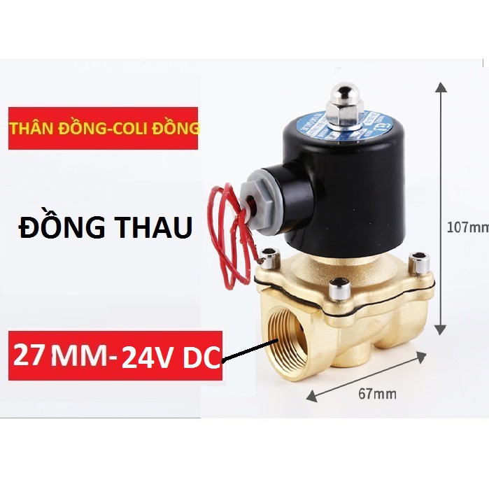 Van điện từ phi 21, phi 27,phi 34 thường đóng 24v, van thoát nước, van nước điều khiển bằng điện [LOẠI TỐT, BÁN CHẠY]