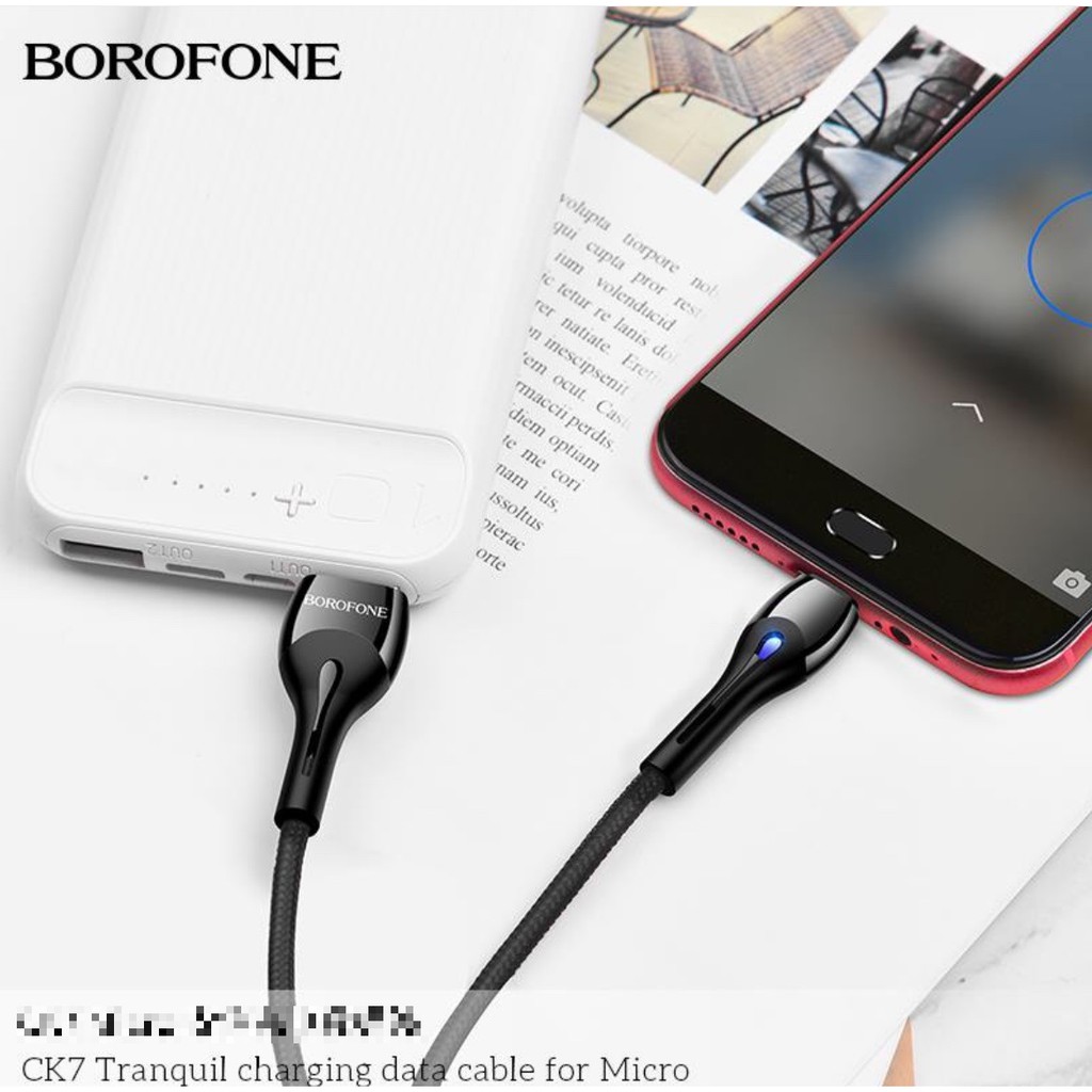 Cáp Sạc MICRO USB Borofone CK7 Dài 1M Dây Dù Cho Android - BH 12 Tháng 1 đổi 1 (MÀU SẮC NGẪU NHIÊN) - Hưng Long PC