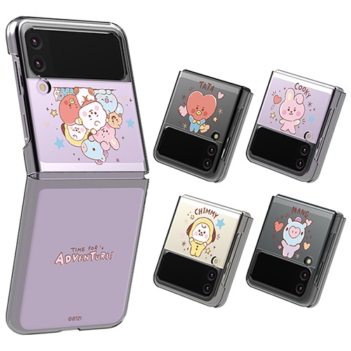 Bao da điện thoại BT21 mỏng trong suốt cho Z Flip 3 / Z Flip3 5G / Z Flip 4 / Z Flip4 5G