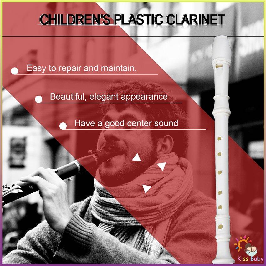 Nhạc cụ làm bằng nhựa ABS màu trắng cho trẻ em Máy ghi âm nhạc Soprano Sáo dài