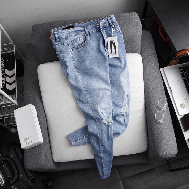 [⚡Cực Hot VNXK⚡] Quần jean nam cắt lai thời trang Hàn Quốc skinny co giãn | BigBuy360 - bigbuy360.vn