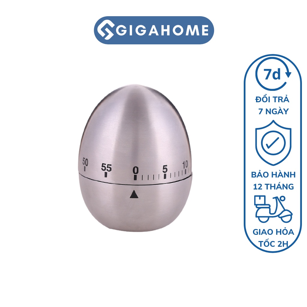 Đồng Hồ Cơ Quả Trứng GIGAHOME Hẹn Giờ Nấu Ăn, Làm Bài Tập 60 Phút 6797