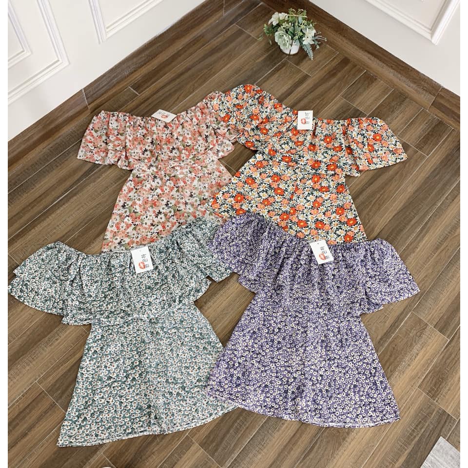 Jum rời trễ vai 2 tầng. Chất lụa tằm mặc lên mát nhẹ tênh. | BigBuy360 - bigbuy360.vn