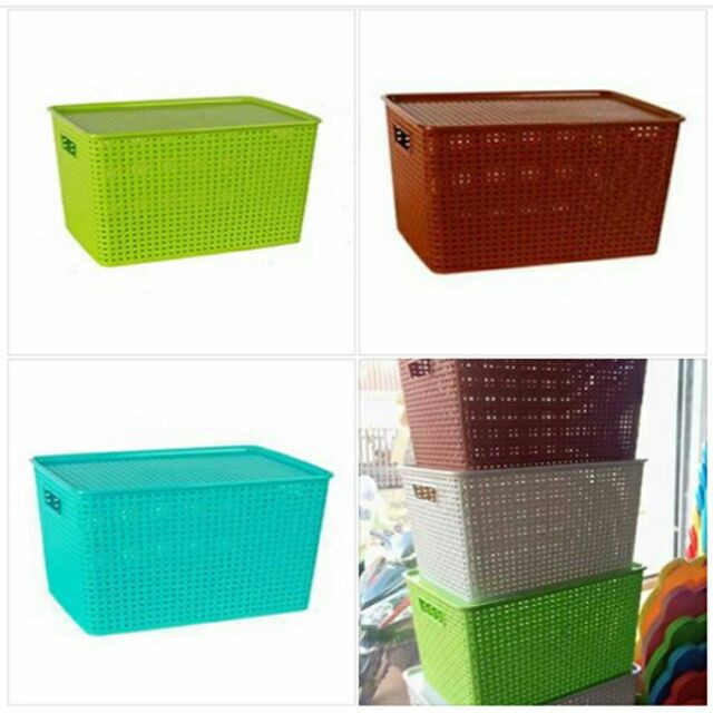 Giỏ đựng đồ kiểu Hàn Quốc có nắp đậy - Size bé 29 x 20 x 13 cm -  HV Store