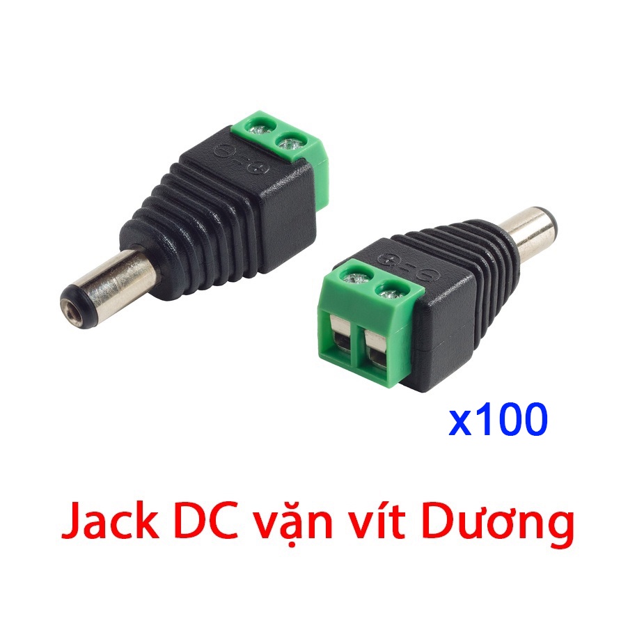 [Combo 100C] Jack DC vặn vít Dương nối nguồn Camera chịu tải loại tốt.