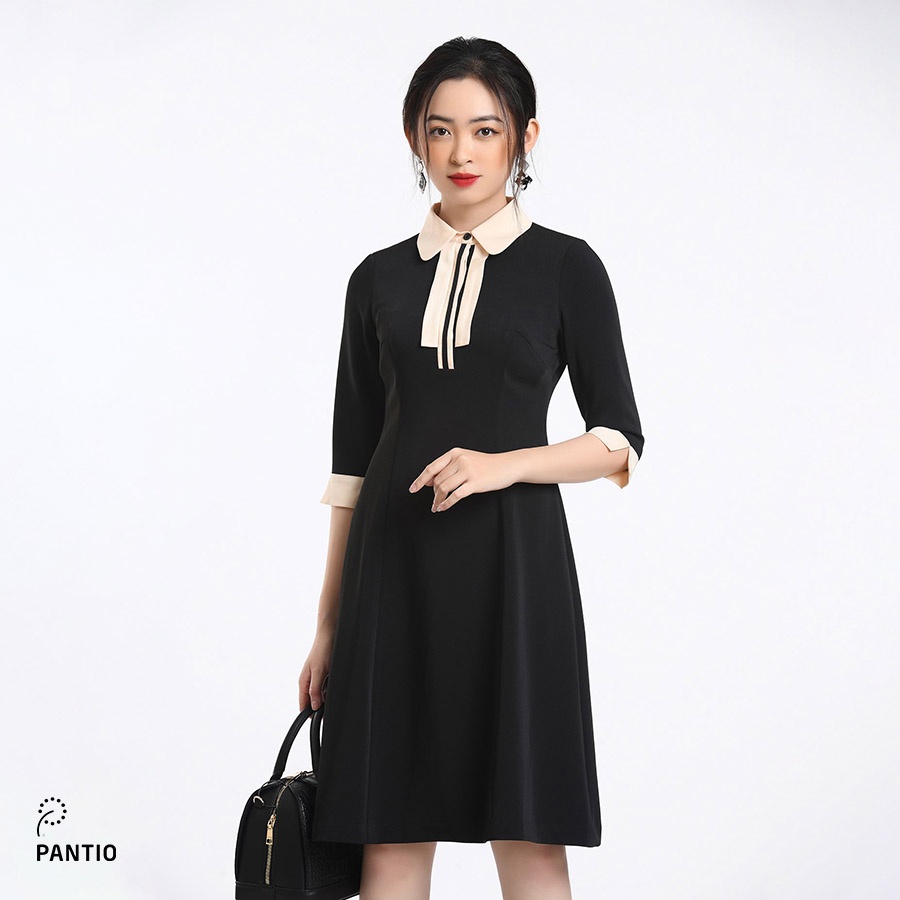 Đầm công sở kiểu dáng sang trọng thiết kế cổ đặc biệt dáng xòe FDC12680 - PANTIO