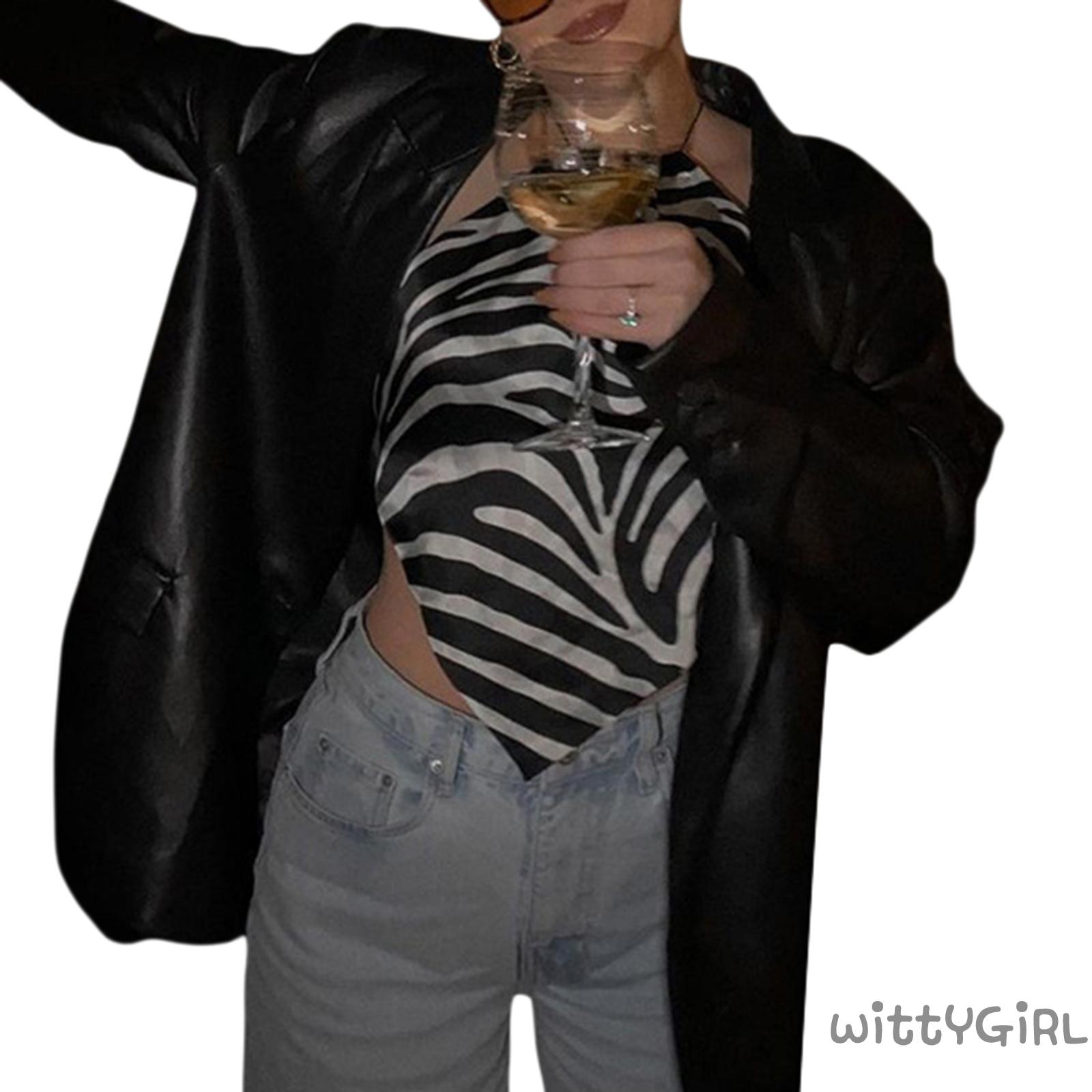 Áo Nữ Không Tay Hở Lưng Họa Tiết Sọc Ngựa Vằn Thời Trang Quyến Rũ | BigBuy360 - bigbuy360.vn