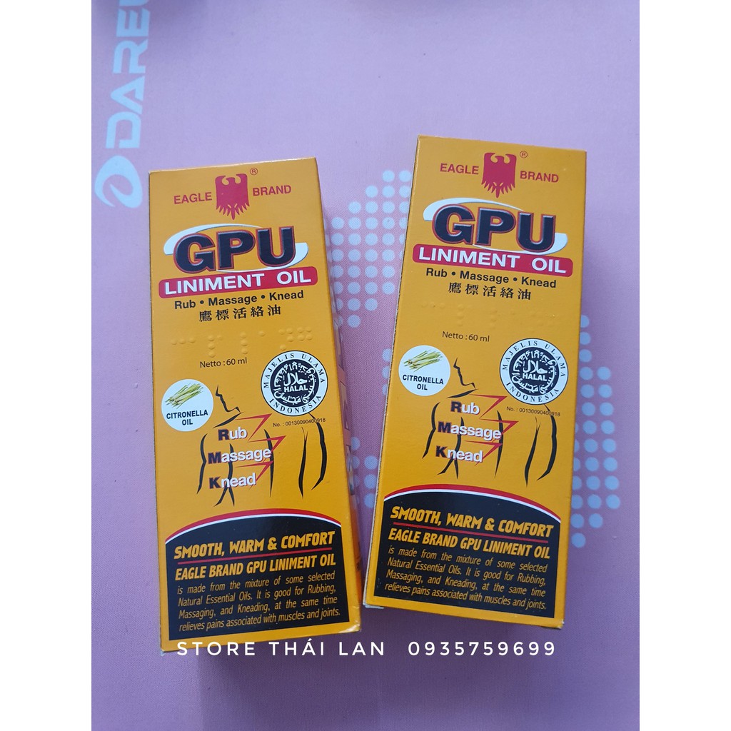 Sỉ 12 Chai Dầu Gừng GPU 60ml Con Ó, Indonesia