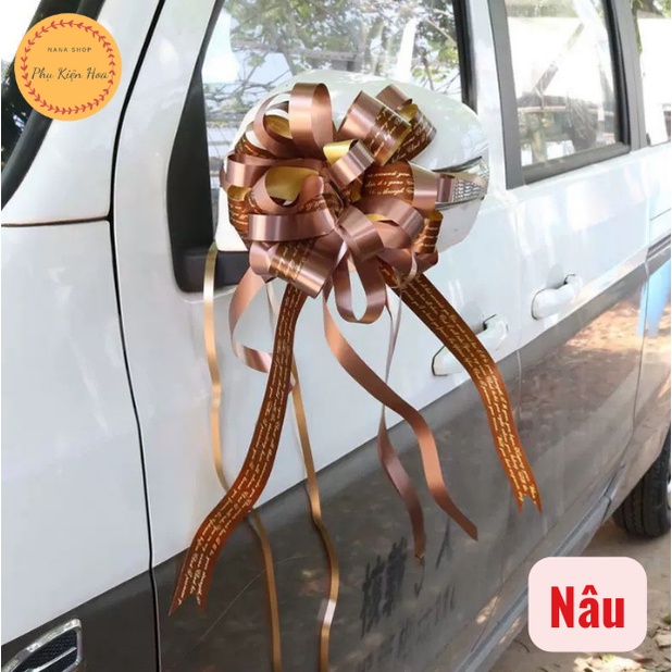 [Bông To 18*50cm] Nơ Rút Tú Cầu In Chữ TIẾNG ANH, Trang Trí Hộp Quà - Tiệc - Xe Hoa