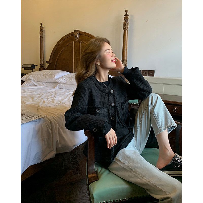 Áo Khoác cardigan Ngắn Dáng Rộng Thời Trang Thu Đông Phong Cách Hàn Quốc Cho Nữ