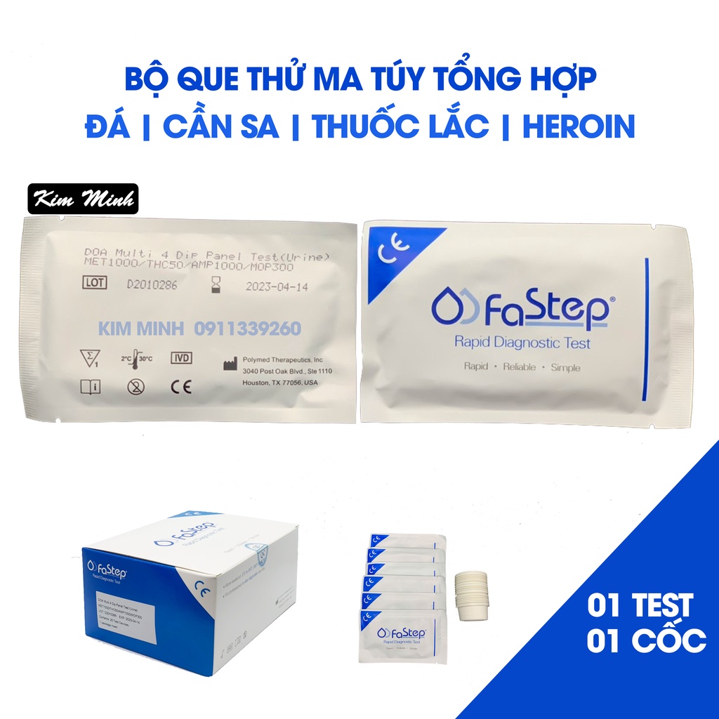 Hỏa tốc HCM Que test thử ma túy 4 chân Fastep USA cam kết hàng chính hãng