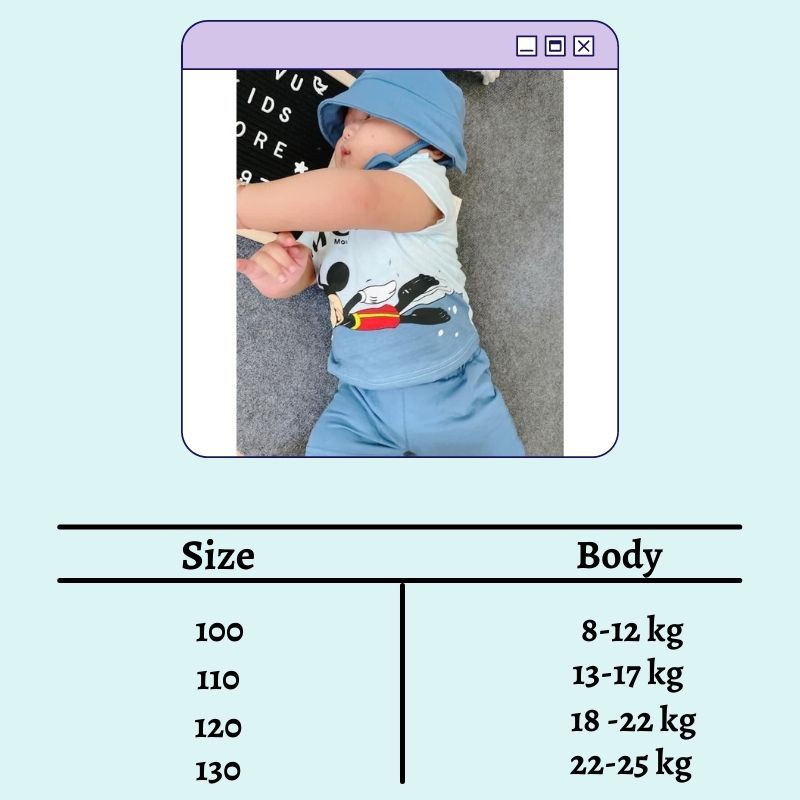 Đồ bộ cho bé trai bé gái chất cotton in hình chuột mickey năng động JIMADO AA565696