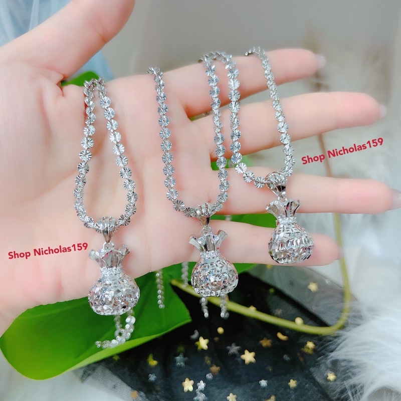 Dây chuyền Italy mặt hình túi mạ bạch kim