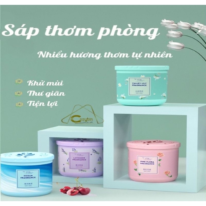 Sáp thơm phòng CozyBin khử mùi phòng ngủ nhà vệ sinh toilet ô tô với 4 mùi hương tự nhiên 200g