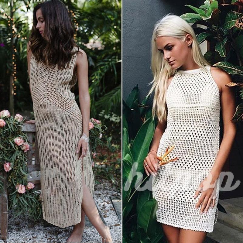 Đầm len mặc ngoài bikini đi biển quyến rũ dành cho nữ