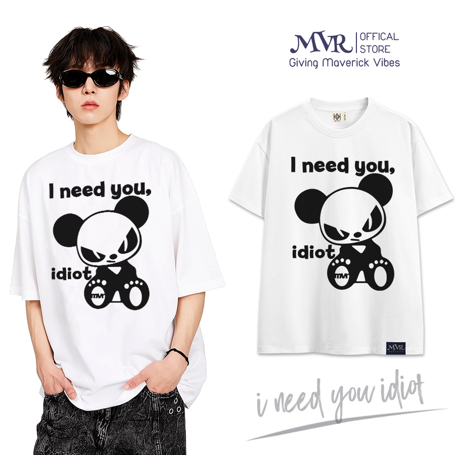 Áo thun cặp unisex tay lỡ form rộng Hàn quốc phông nhóm cotton nam nữ hình gấu couple dễ thương chính hãng MVR TT300601