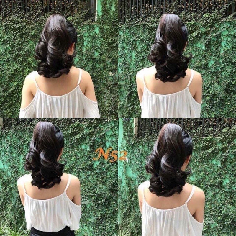 Tóc Giả Ngoạm Kẹp Xoăn Dáng Xoăn Lửng Sành Điệu 30Cm