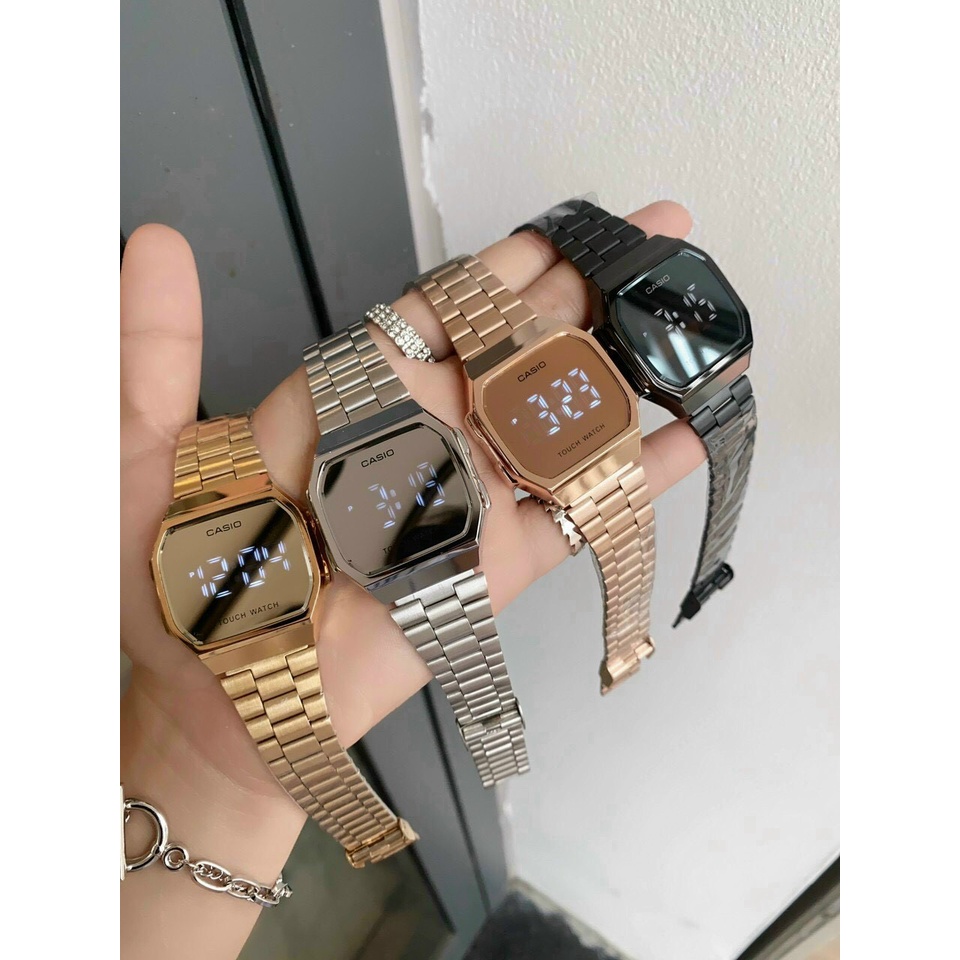 (HOT)  Đồng hồ nam, nữ Tráng gương LED cảm ứng cao cấp, dây thép sang trọng cho giới trẻ, tặng kèm hộp đẹp | BigBuy360 - bigbuy360.vn