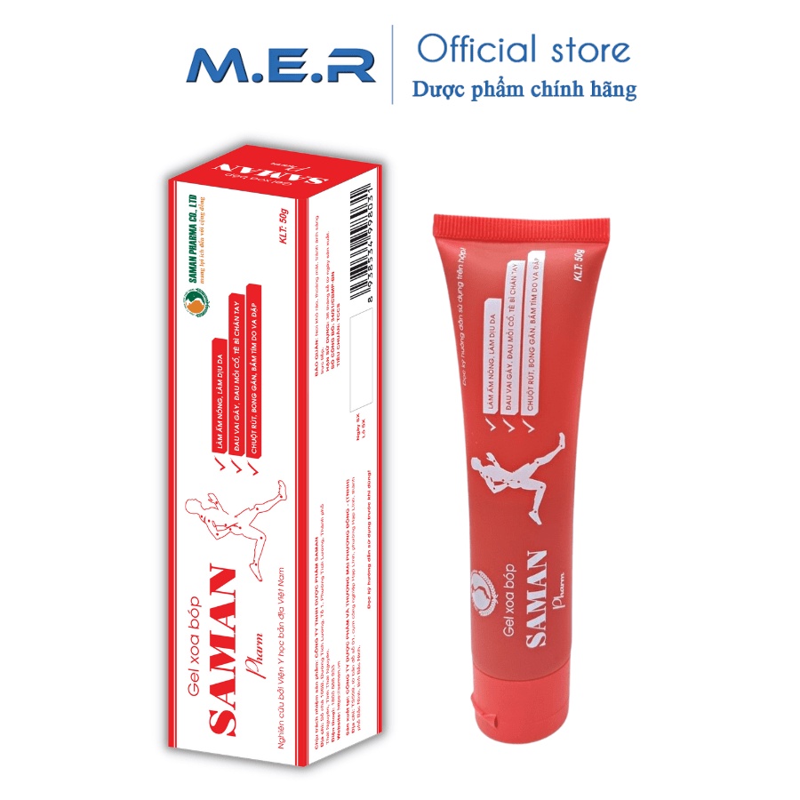Gel xoa bóp thảo mộc Saman giúp giảm đau nhức, giảm tê bì chân tay, xoa bóp giảm bông gân, tan máu bầm do va chạm