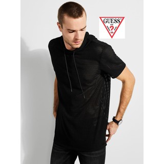 Áo hoodie lưới cộc tay Guess ALDER MESH PULLOVER M71P53K5OR0-JBLK