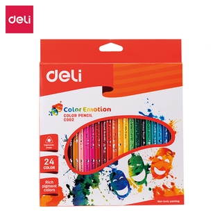 Hộp 24 bút chì màu Deli EC0220 vẽ tranh tiện dụng