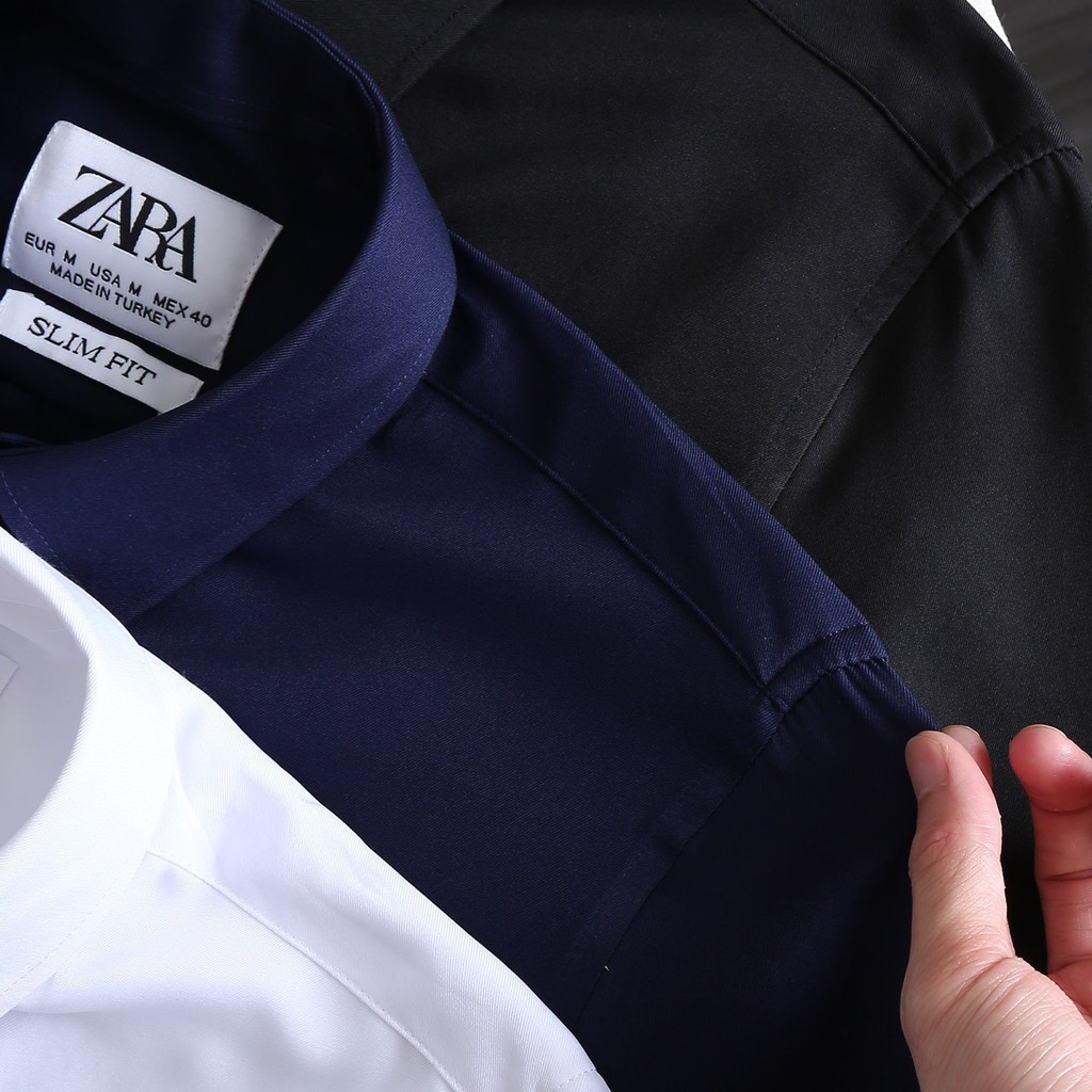 Áo sơ mi nam tay ngắn ZARA 3 màu BASIC vải cotton lụa cao cấp chống nhăn - TINH TẾ TỪNG CHI TIẾT