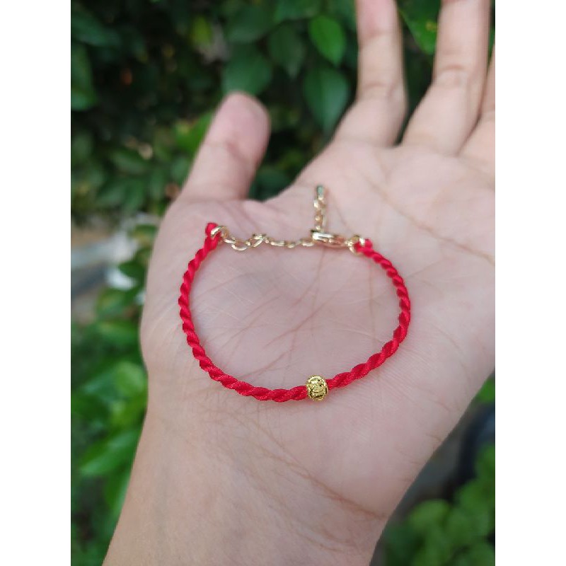 Vòng chỉ đỏ kim vàng có khoá [ Đã Trì Chú] - Thái Lan - TẶNG KÈM HỘP ĐẸP