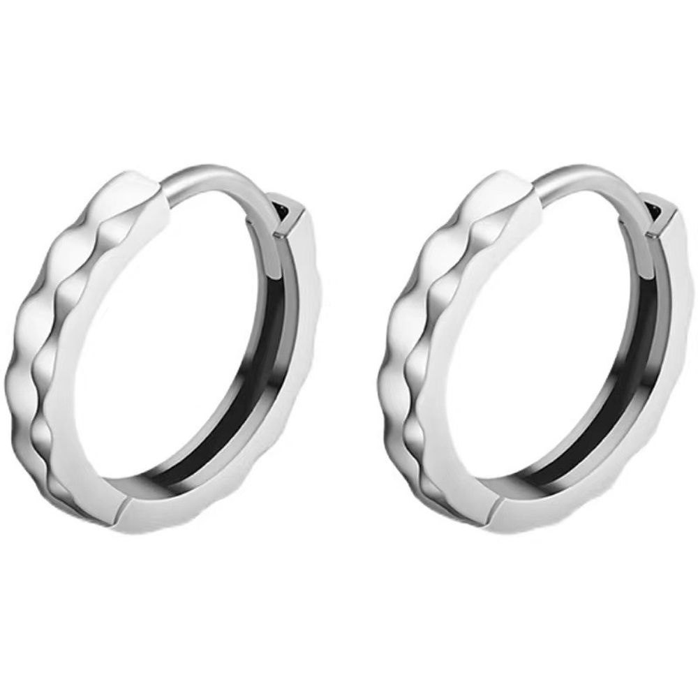 Hoa tai dáng tròn bằng đồng phong cách Hàn Quốc cá tính dành cho nam và nữ