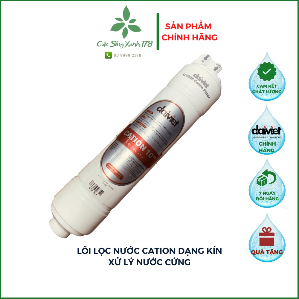 Lõi lọc nước cation chính hãng, Lõi lọc nước số 4 cho máy lọc nước, chính hãng Đại Việt