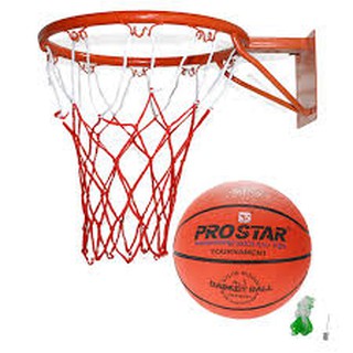 [HOT HOT HOT] Combo trọn gói bộ sản phẩm Khung Vành bóng rổ cao cấp loại 40cm + quả bóng rổ số 6 (Cam)