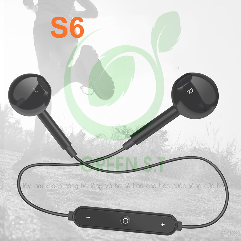 [ TẶNG DÂY SẠC ] Tai nghe Thể thao Bluetooth không dây Sport S6 có mic đàm thoại