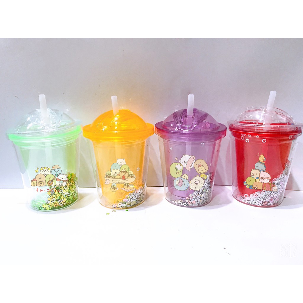 cốc 2 lớp kim tuyến sumikko CNKI12 cốc giữ nhiệt ly 2 lớp cốc làm lạnh dễ thương 500ml