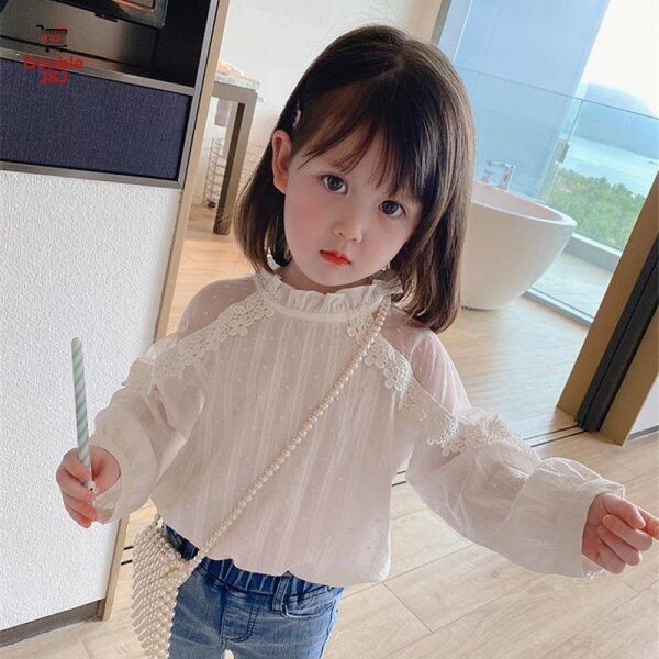 Áo Sơ Mi Trắng Phong Cách Phương Tây Thời Trang Mùa Xuân Cho Bé Gái 0-9 Tuổi