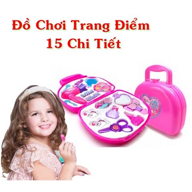 Bộ đồ chơi trang điểm cho bé gái làm đẹp mẫu vali nhiều chi tiết màu hồng