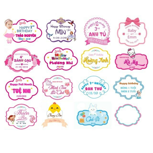 Bảng tên sinh nhật cho bé
