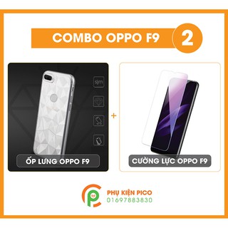 ốp lưng oppo f9 + cường lực oppo f9 trong suốt – combo oppo f9 2018 chống sốc bảo vệ máy toàn điện