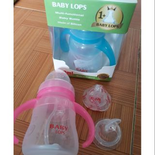 Bình sữa tay cầm silicon 2 trong 1 - 150ml (tặng 2 núm)