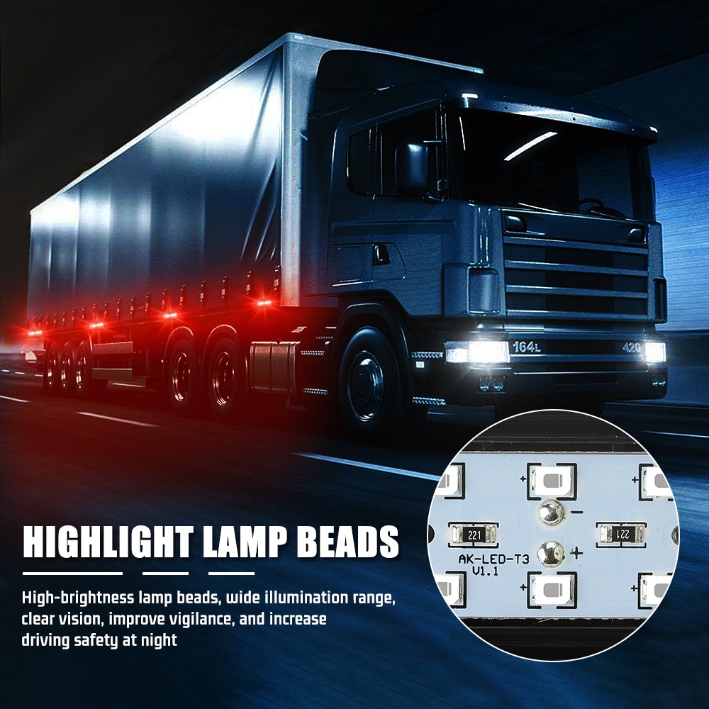 2 Đèn báo rẽ 12V / 24V không thấm nước thay thế cho xe tải xe trailer