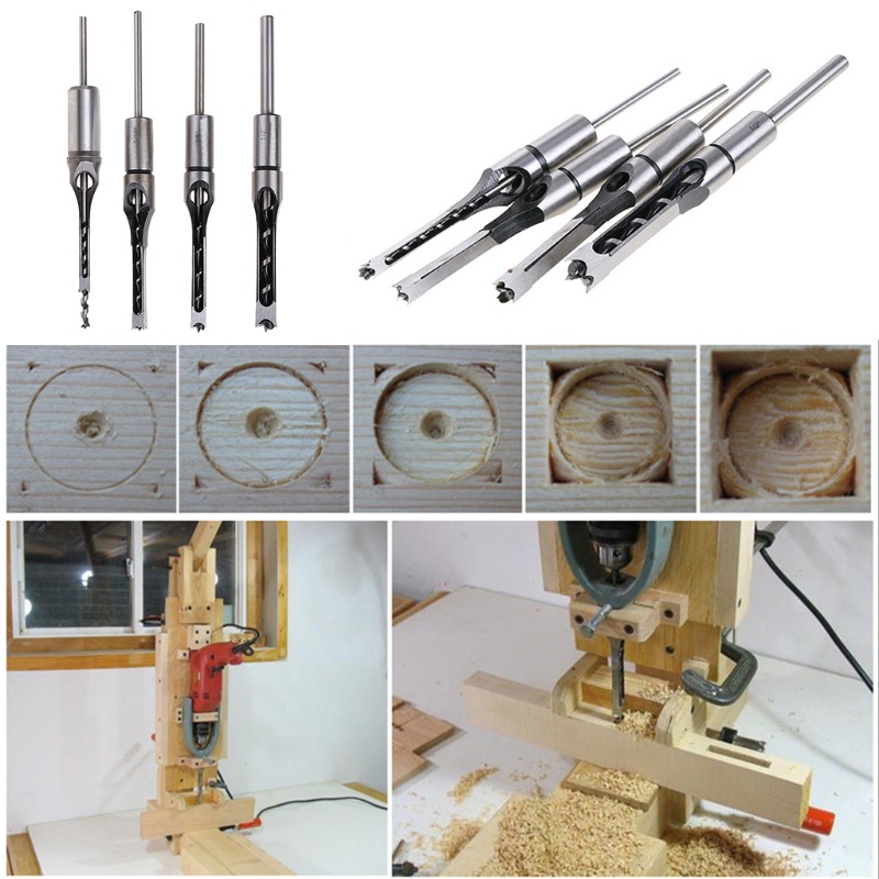 Mũi Khoan Gỗ Lỗ Vuông 3 / 8 &quot;1 / 2&quot; 3 / 8 &quot;5 / 16&quot; 1 / 4 &quot;
