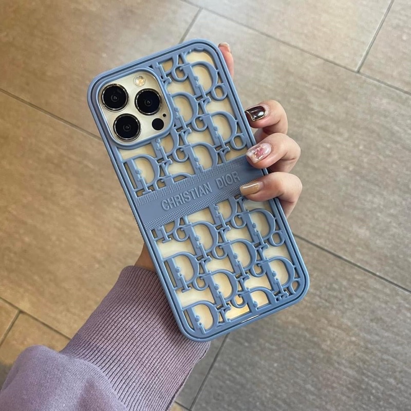 ốp lưng IPHONE DI O R LƯỚI RỖNG DẺO CẠNH VUÔNG MÀU XANH