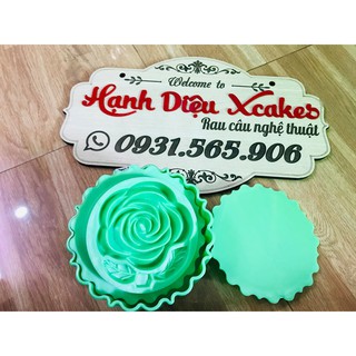 Khuôn Nhựa Ấn Xôi Khía Tròn Hoa Hồng 13*7 Cm