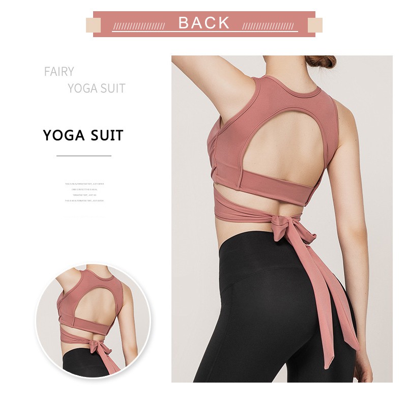 Áo bra có dây buộc / quần dài thời trang thể thao dành cho nữ