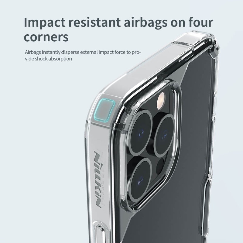 Nillkin Nature TPU Pro - Ốp lưng Kính cho iPhone 15 Pro Max , 14 Plus , 13 Pro , Trong suốt chống ố , chống sốc