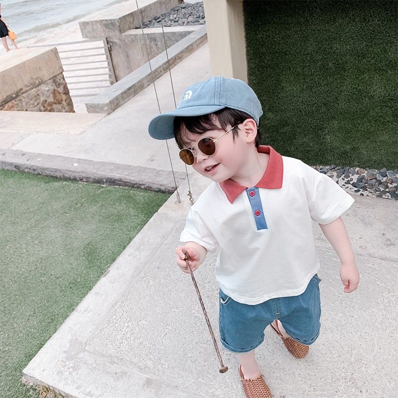 [Babycat] Áo Thun polo Cotton Tay Ngắn Phong Cách Nhật Hàn Hàng Mới Mùa Hè Dành Cho Bé Trai 2022