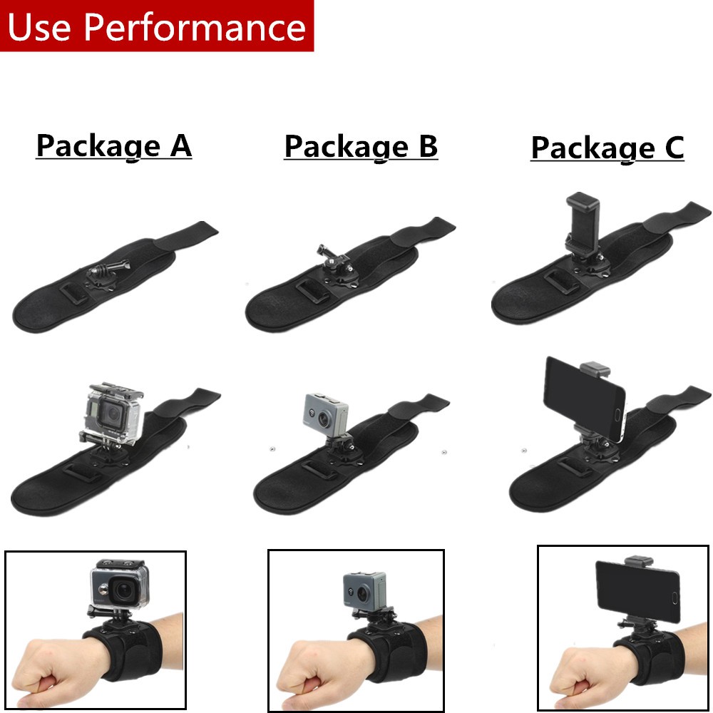360 Degree Rotation Hand Band Wrist Strap Arm Belt Mount Stand For GoPro Hero 9 8 7 Accessory DJI Yi4K Insta360 Action Camera Accessory