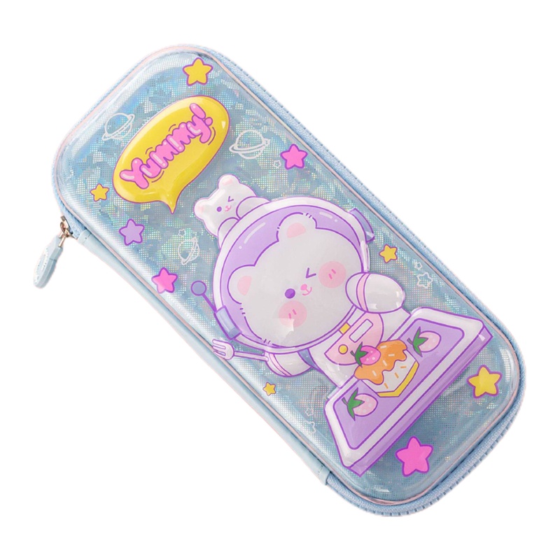 Túi Đựng Bút Họa Tiết Phi Hành Gia Dập Nổi 3D Dễ Thương Dành Cho Học Sinh