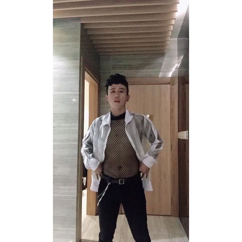 Áo thun lưới nam cổ lọ | BigBuy360 - bigbuy360.vn