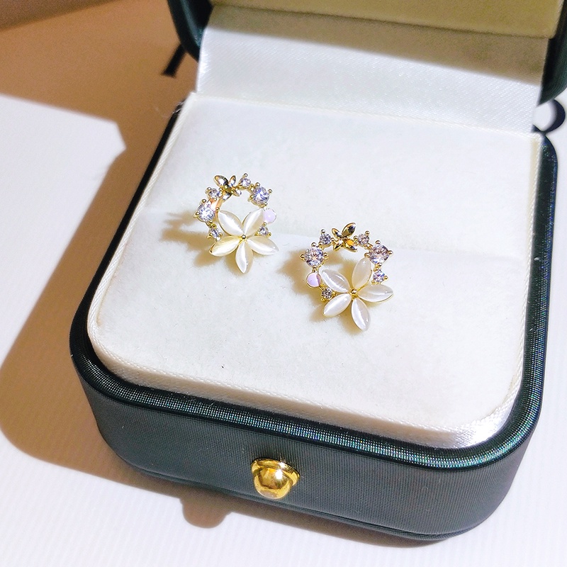 [Jiudolan] Khuyên Tai Opal Giả Hình Hoa Lãng Mạn Thời Trang