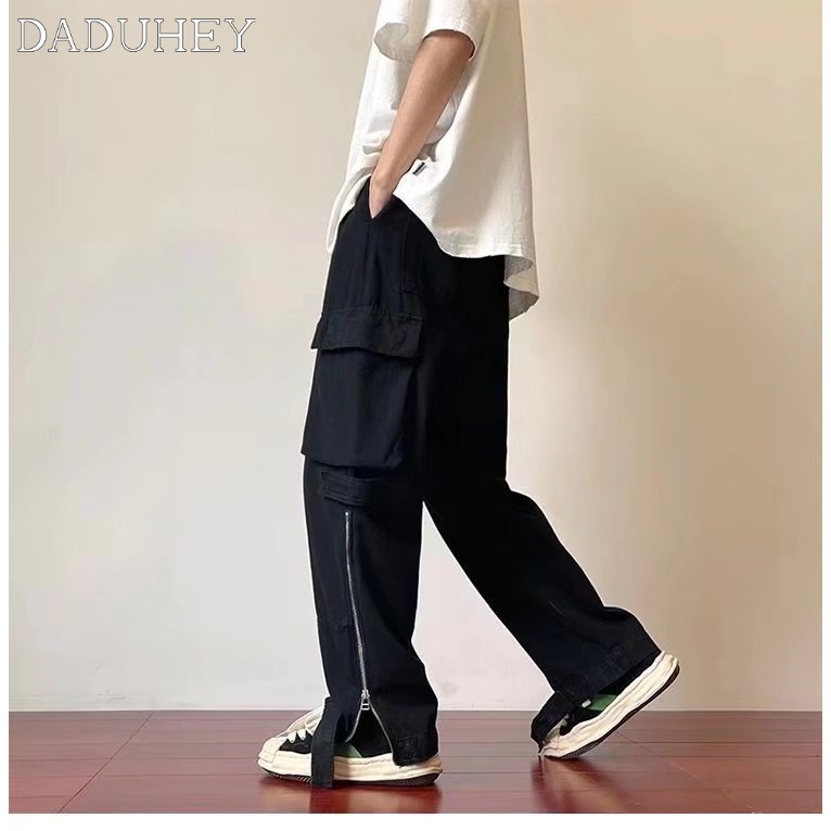 Daduhey Quần Dài Ống Rộng Lưng Thun Thời Trang Đường Phố Cá Tính Cho Nam