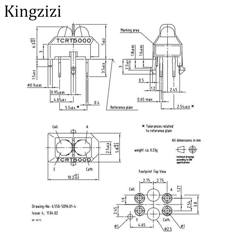 Set 10 công tắc cảm biến quang điện hồng ngoại phản xạ TCRT5000L TCRT5000 chất lượng cao